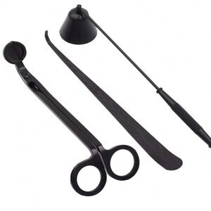 Ankyo  black metal candle wick trimmer care 3 pc set